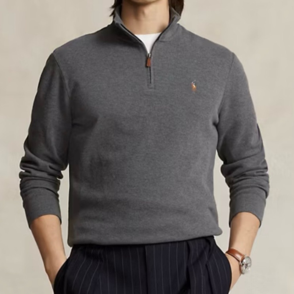 Polo Ralph Lauren, Quarter Zip Pullover, Grey, Men’s Size Large - Picture 14 of 14